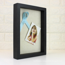 Custom high quality 11*14 linen display case White wood 3D photo frame customized size wall art shadow box frame